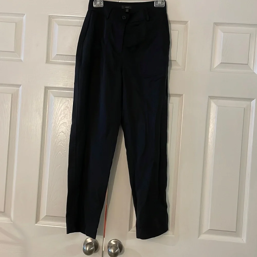J. Crew Zip-Up High Waisted Women’s Lyocell blend Seaside Pant Black Size 0